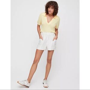 ARITZIA-WILFRED Free Harulia Linen Blend Paper-bag Waist High Rise Shorts